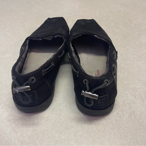 Bobs Sketchers Size 7 Black Loafer Slip On Comfort Shoes Fabric Women - Picture 6 of 8